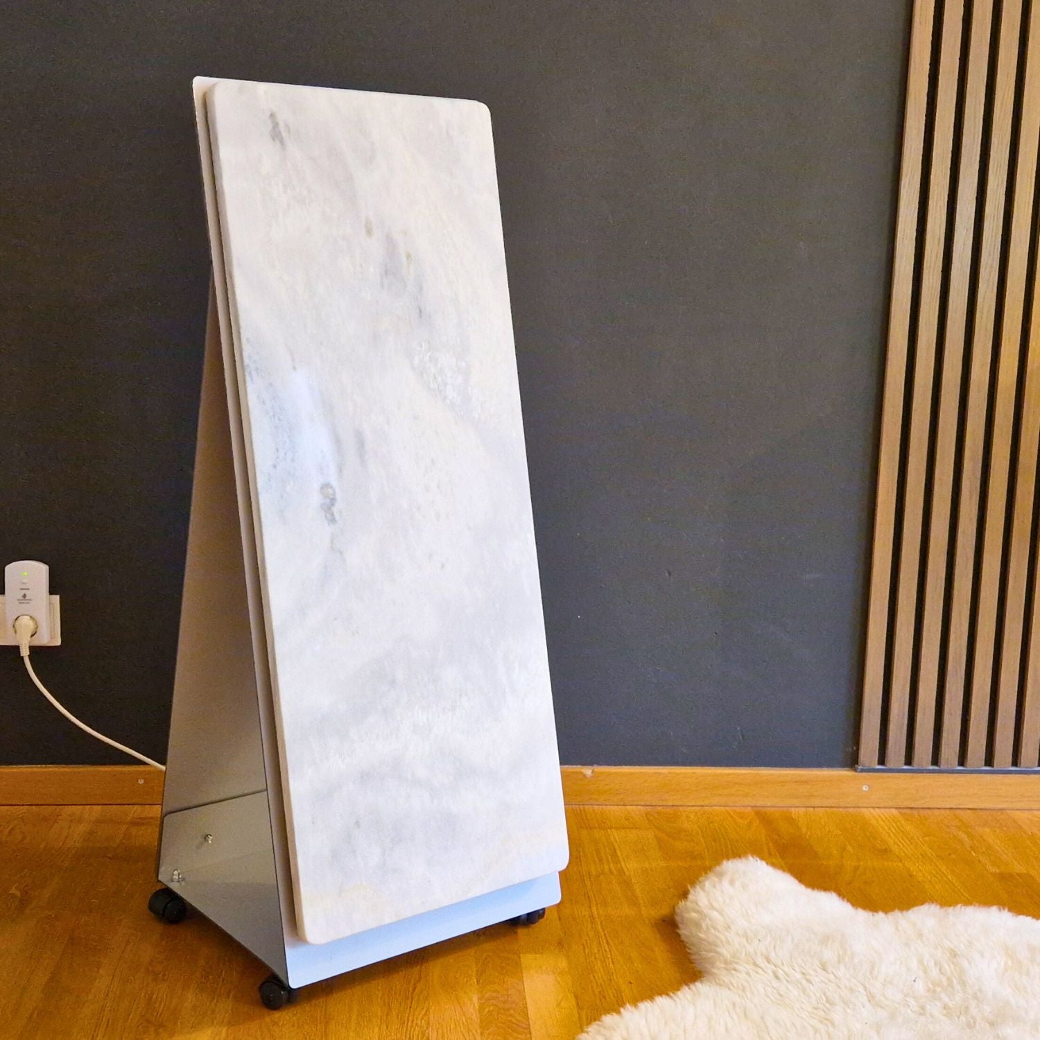 Base roulable pour chauffage infrarouge en pierre naturelle 800 watts