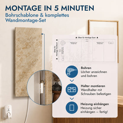 Chauffage en pierre naturelle 800 watts avec thermostat