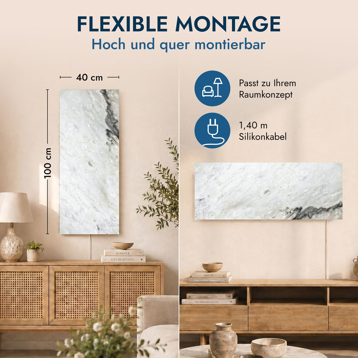 Chauffage en pierre naturelle 800 watts avec thermostat
